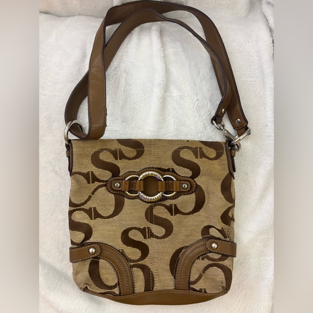Sophia Caperelli Tan and Brown Crossbody Bag